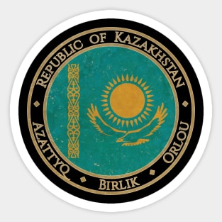 Vintage Republic of Kazakhstan Asia Asian Flag Sticker